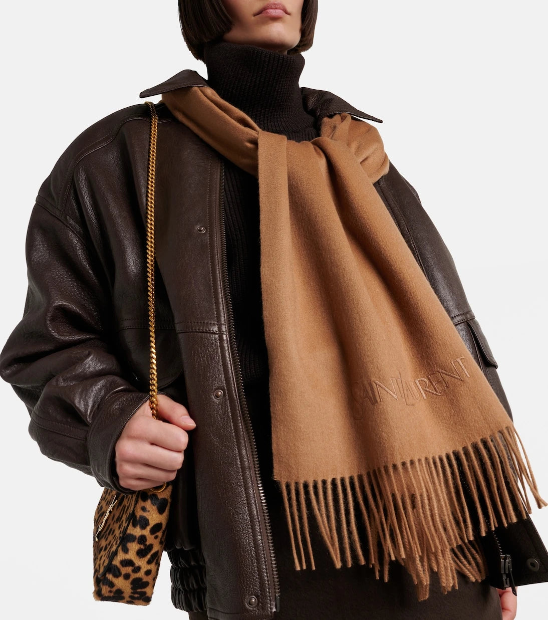 Saint Laurent - Fringed cashmere scarf