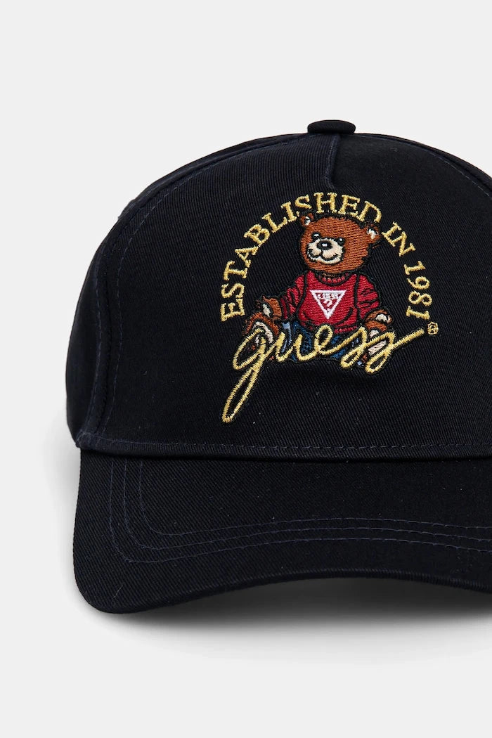 Детска памучна шапка с козирка Guess