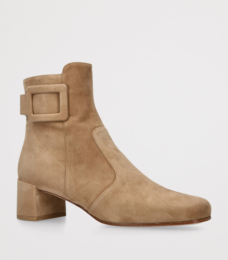 Beige Suede Très Vivier Ankle Boots 45