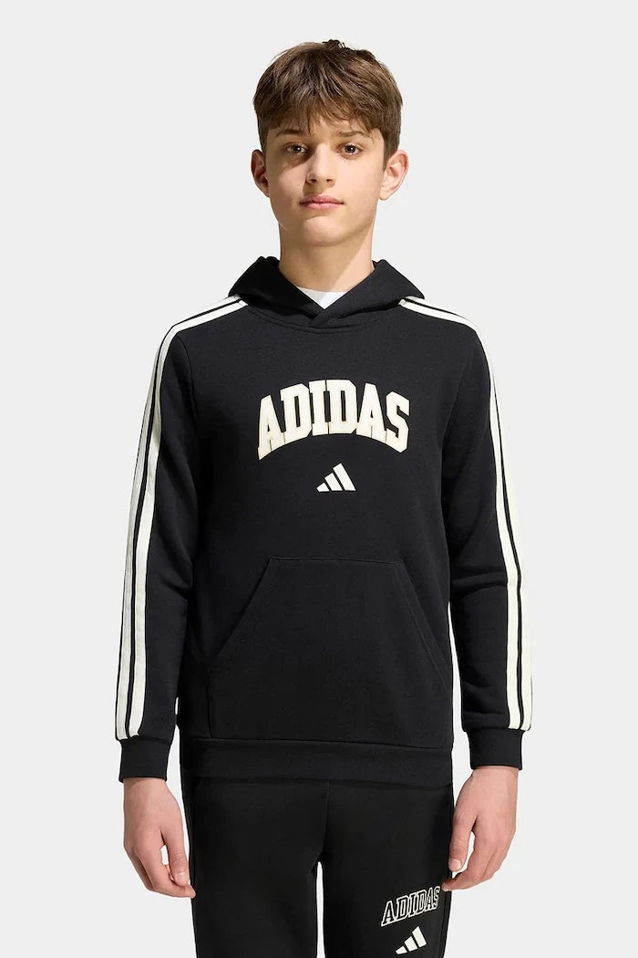 çocuklar için pamuklu adidas kapüşonlu sweatshirt