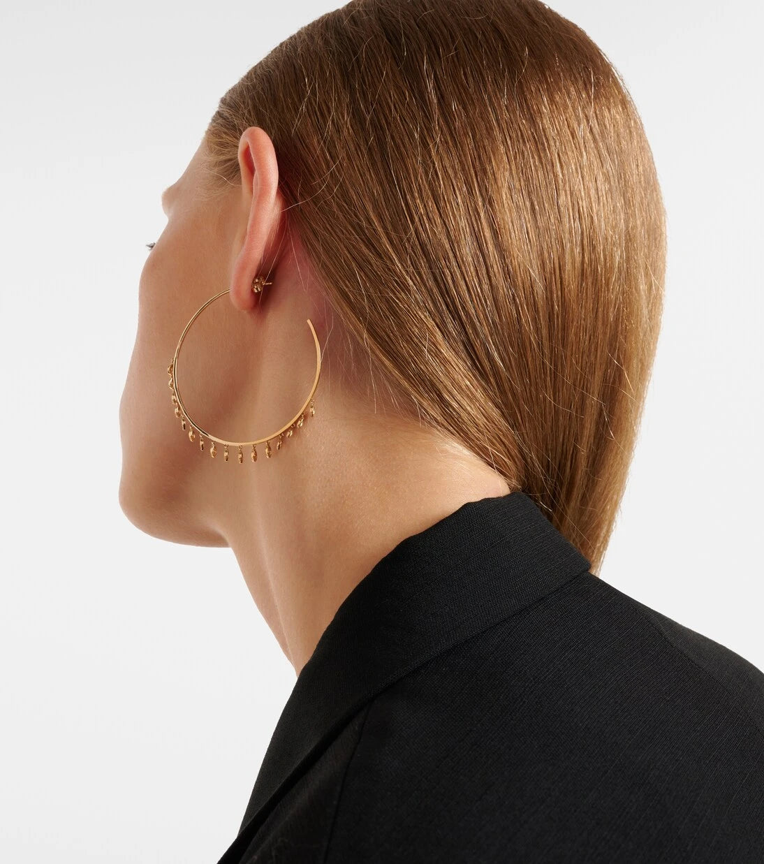 Sydney Evan - 14kt gold hoop earrings with diamonds