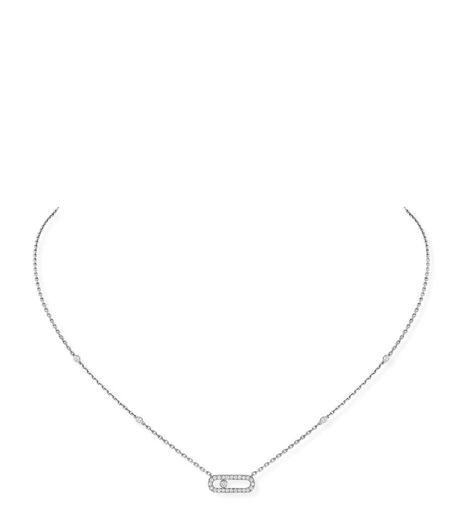 White Gold and Diamond Move Uno Necklace