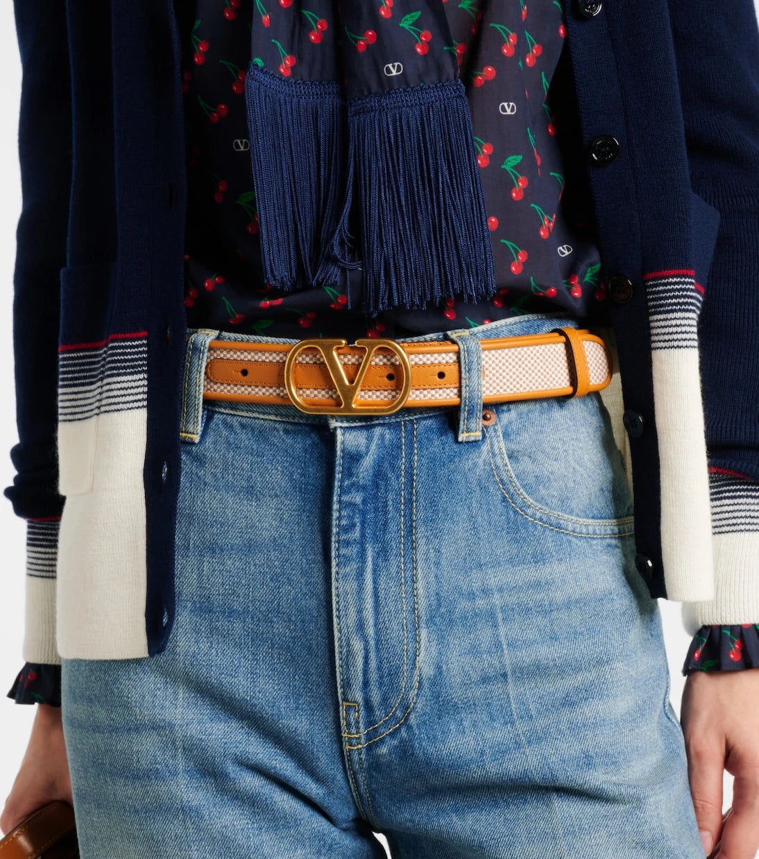 Valentino Garavani - VLogo canvas and leather belt