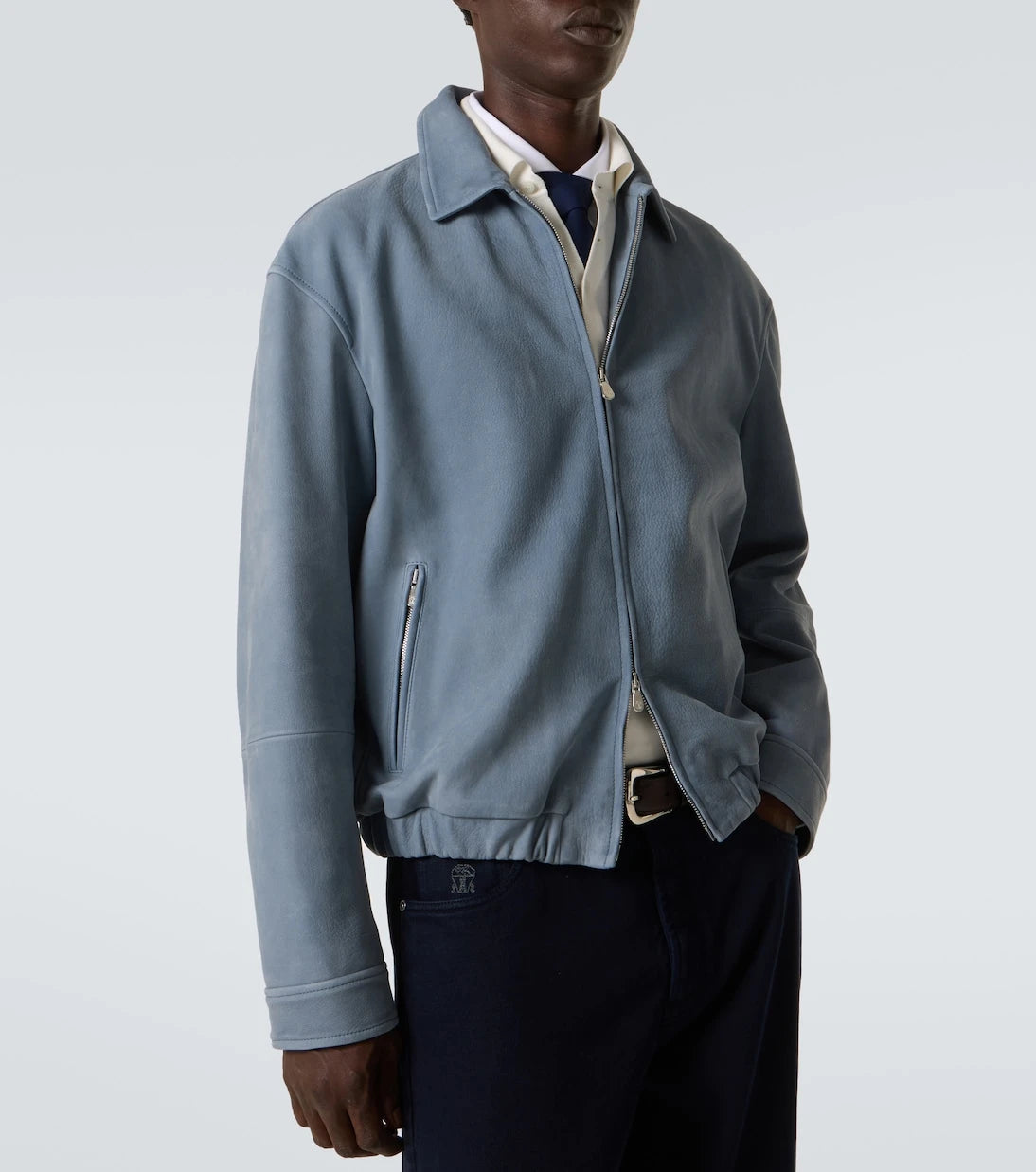 Brunello Cucinelli - Leather blouson jacket