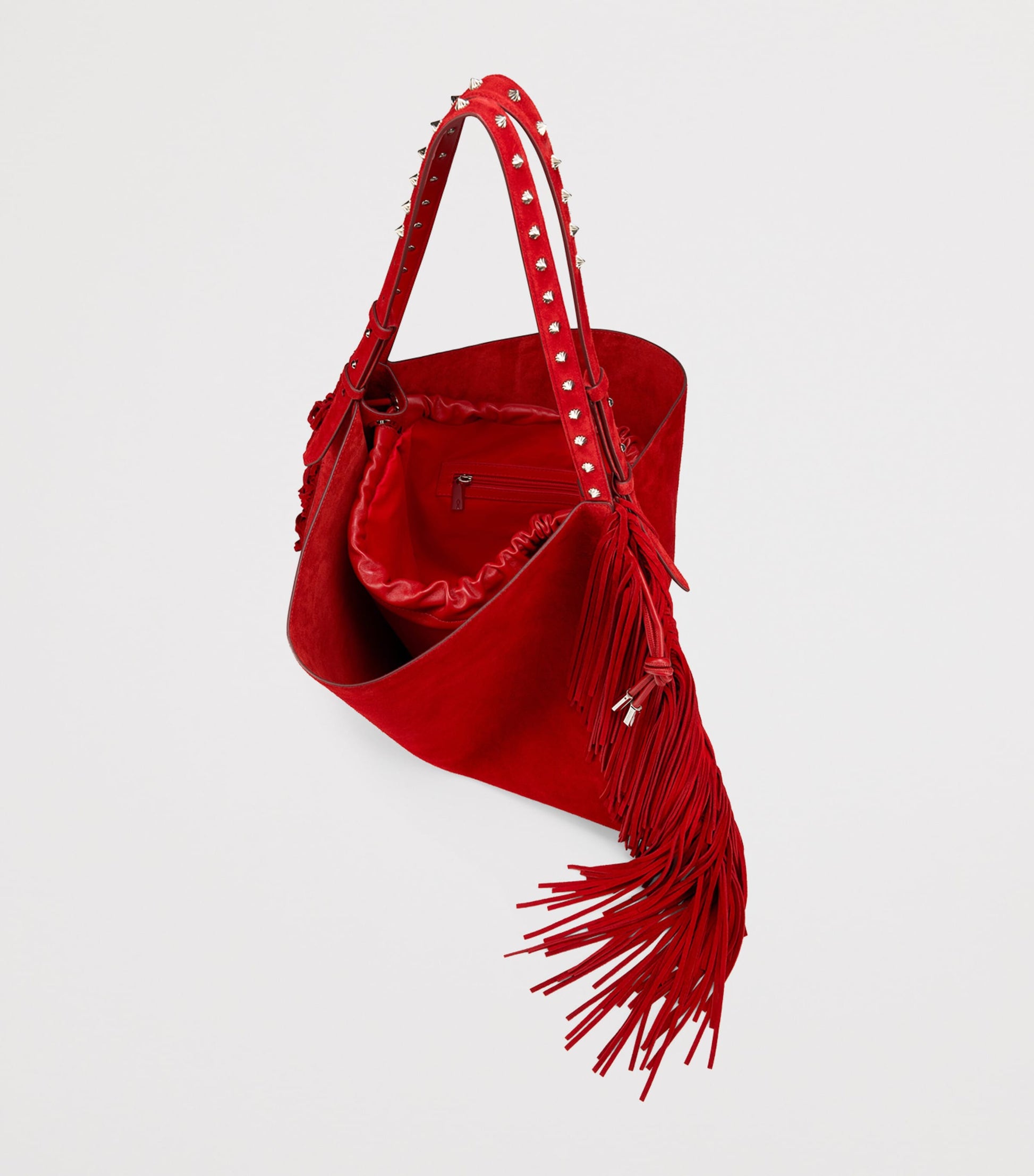 Christian Louboutin Baggy Suede Fringed Tote Bag