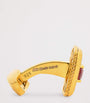 Gold-Plated and Garnet Graffiato Cufflinks