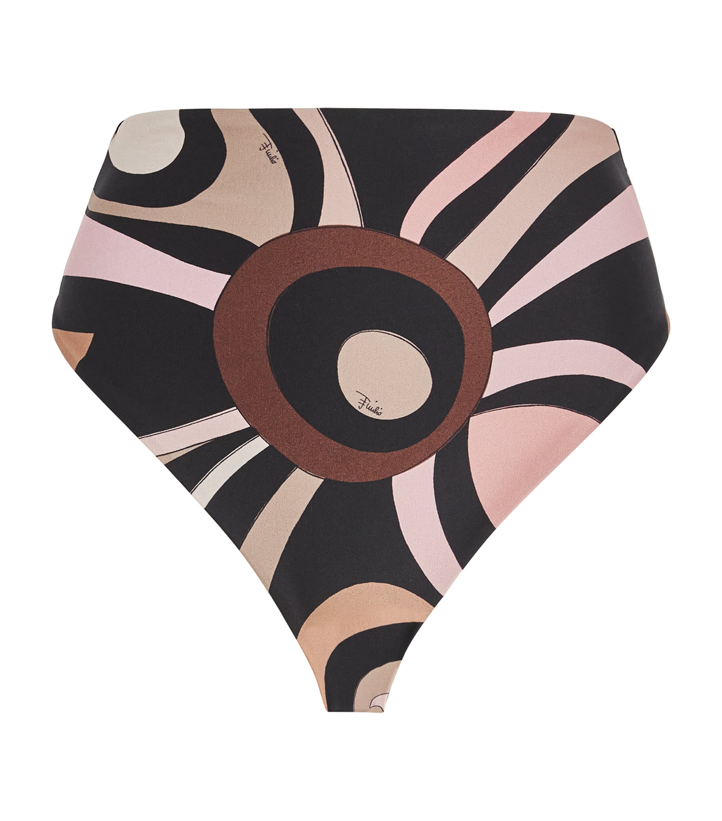 Multi Marmo Print High-Rise Bikini Bottoms