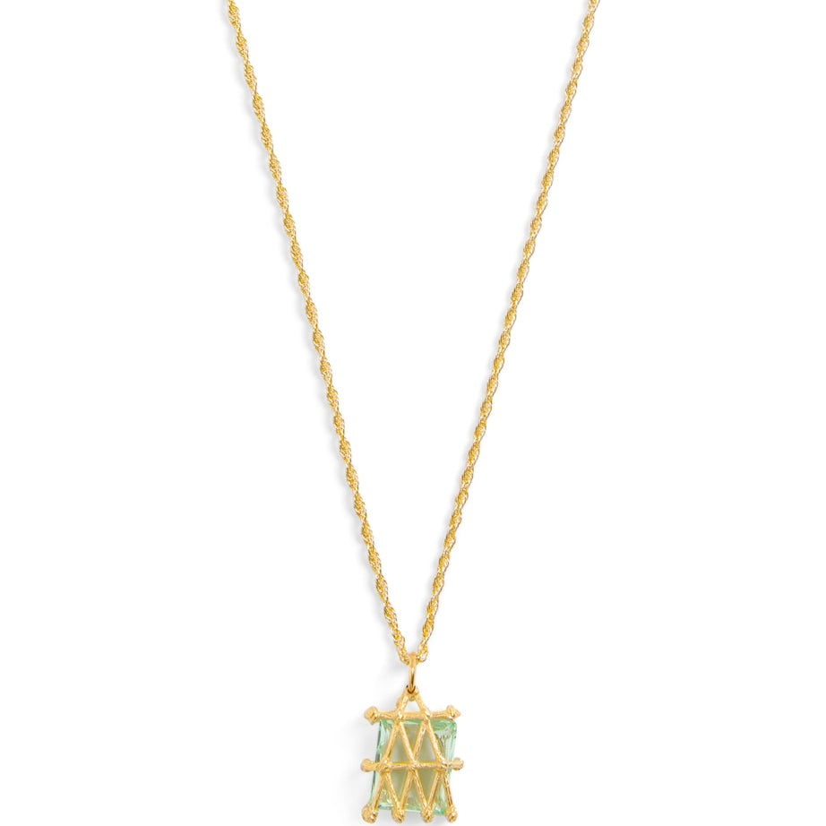 Bleue Burnham Yellow Gold and Sapphire Basket Pendant Necklace