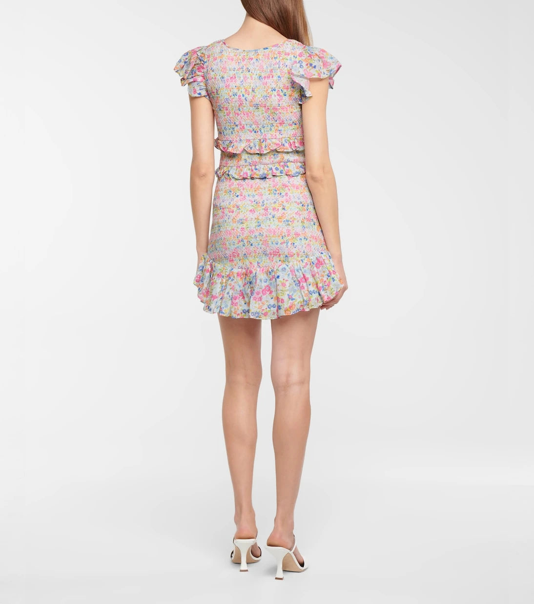 LoveShackFancy - Sonora çiçekli pamuklu mini elbise