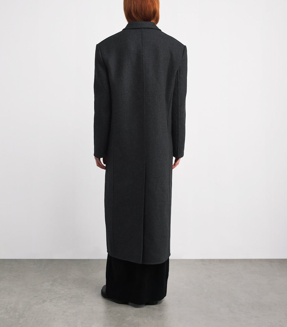 The Row Grey Hariet Virgin Wool-Cashmere Coat