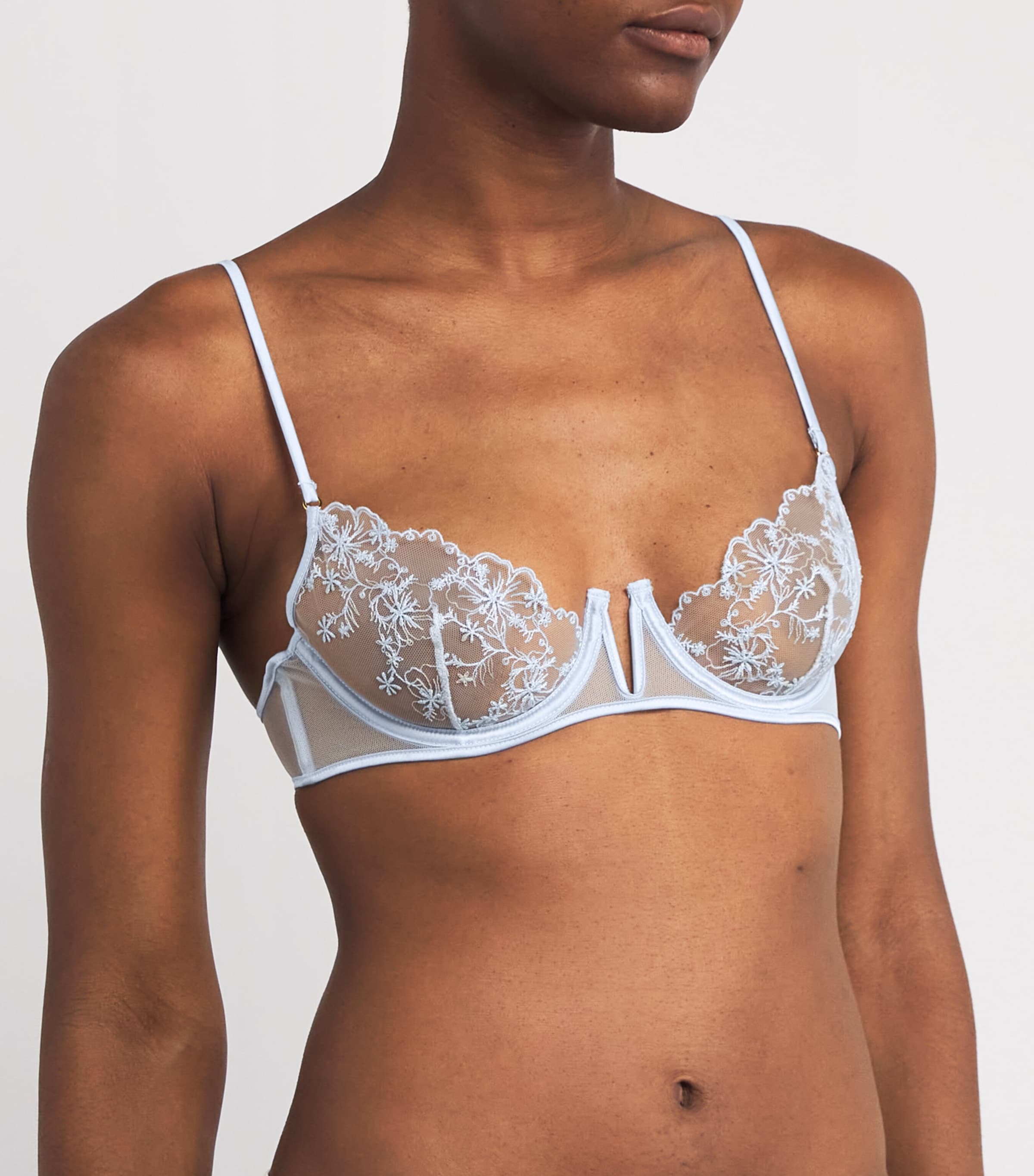 Kiki de Montparnasse Blue Lace Mathilde Demi Plunge Bra