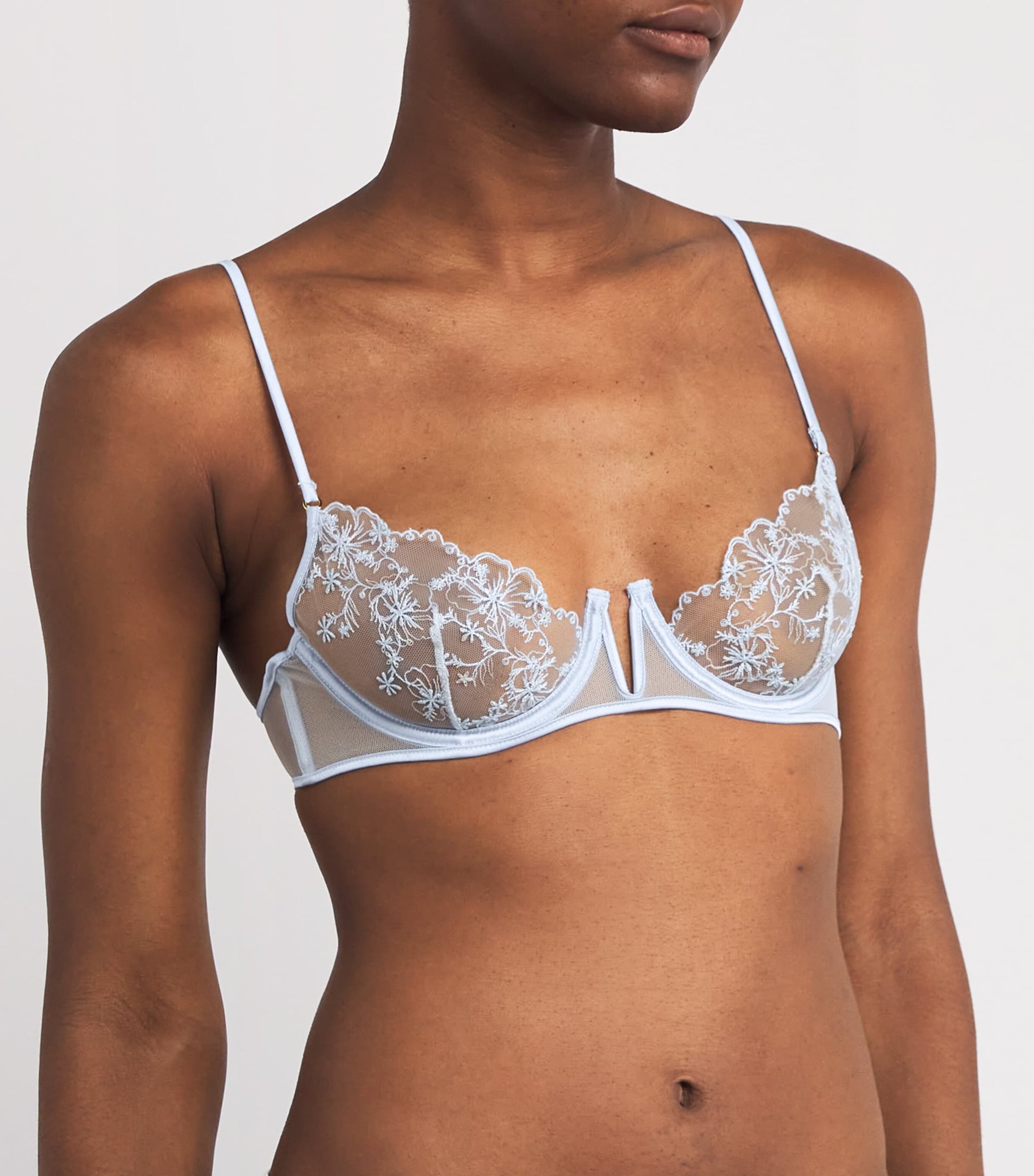 Kiki de Montparnasse Blue Lace Mathilde Demi Plunge Bra