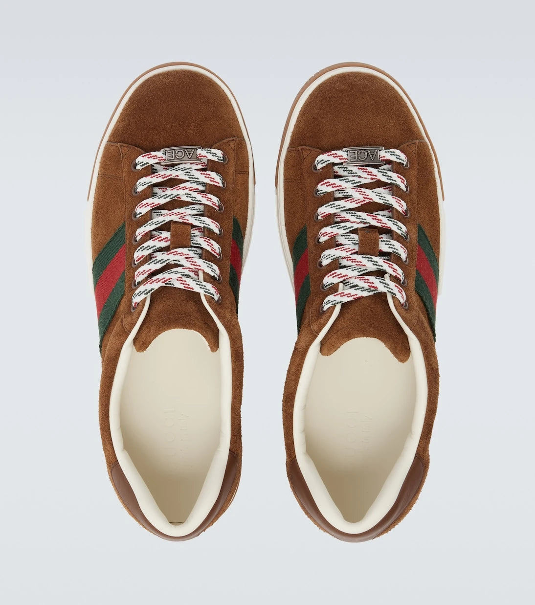 Gucci - Gucci Ace Web Stripe suede sneakers