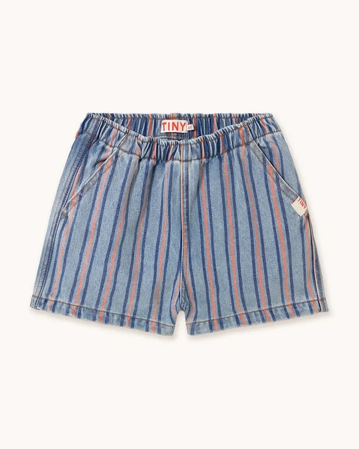 Детски памучен къс панталон Tinycottons STRIPES MULTICOLOR SHORT