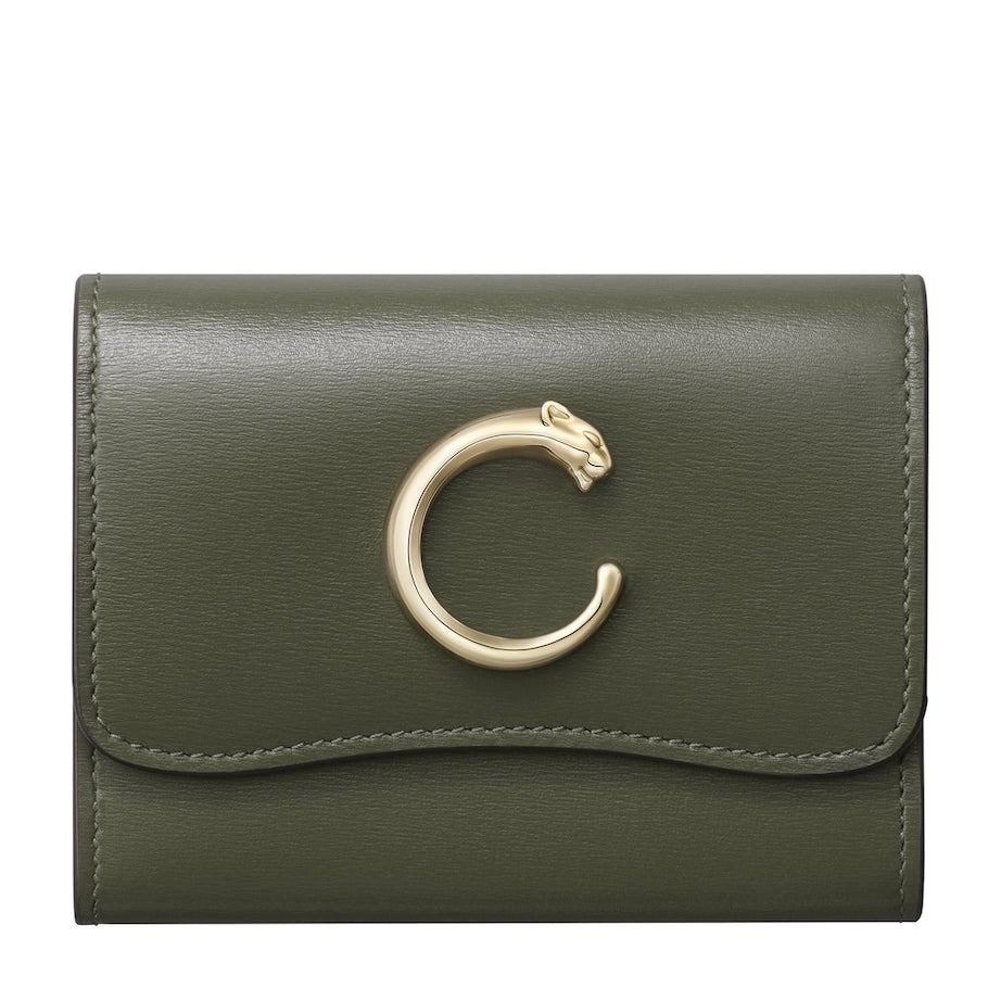 Green Mini Leather Panthère de Cartier Wallet