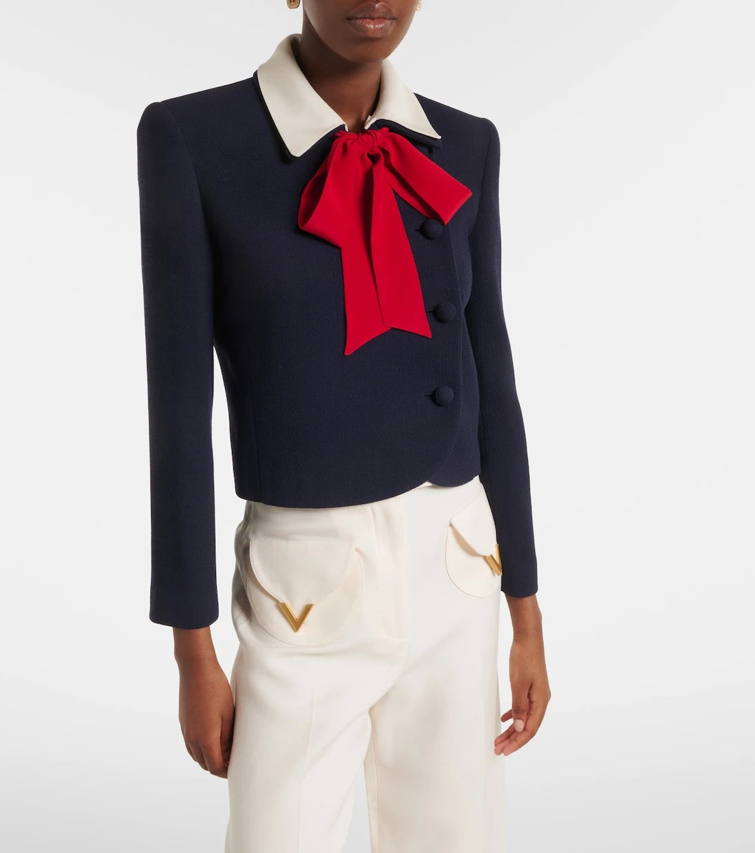 Valentino - Tie-neck virgin wool jacket