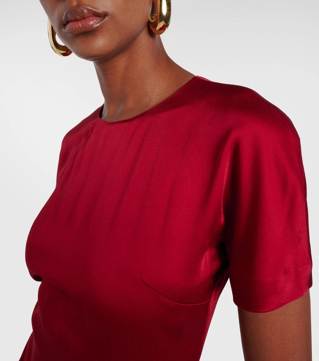 Victoria Beckham - Gathered satin midi dress