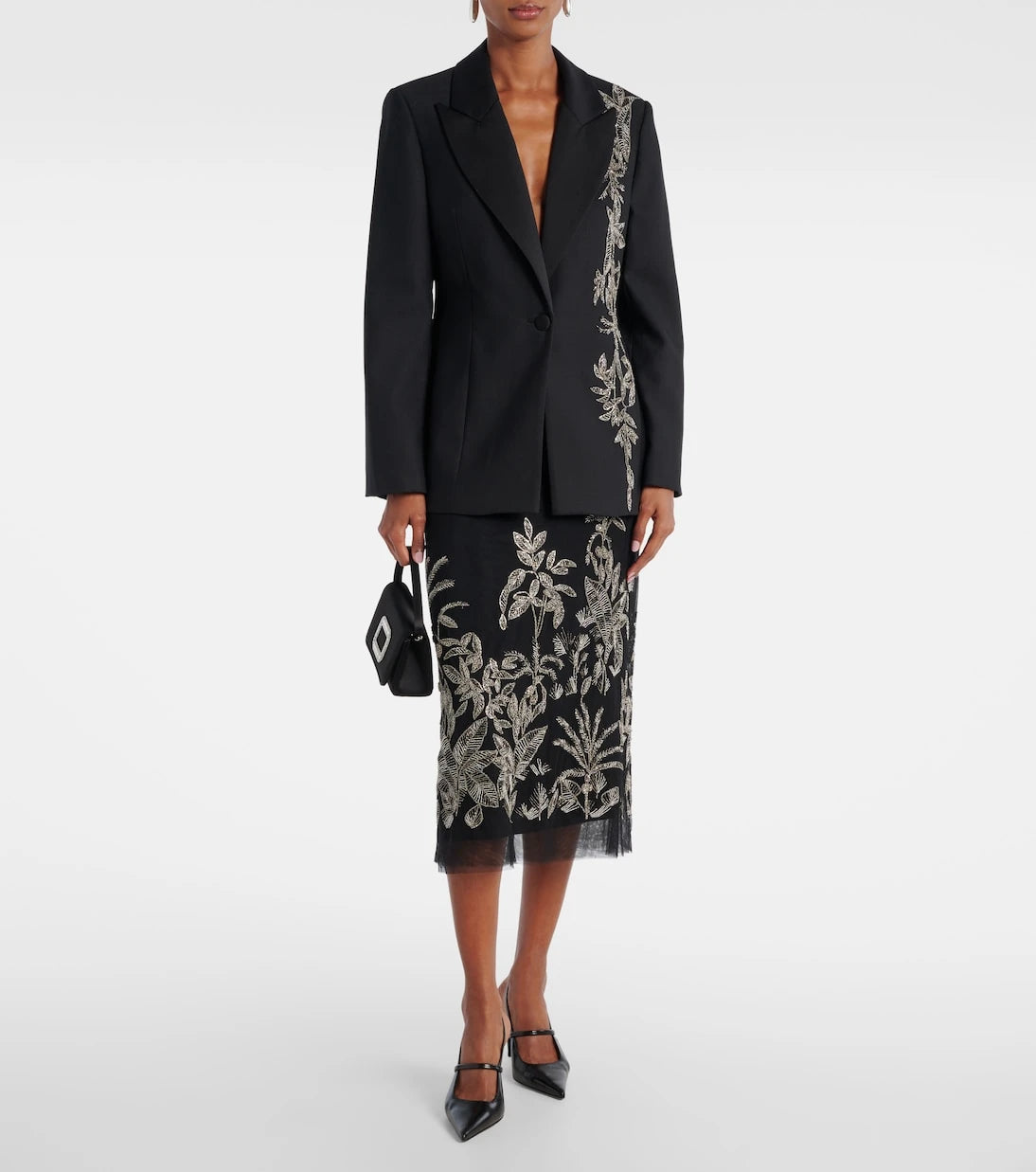 Costarellos - Lesia embellished wool-blend blazer