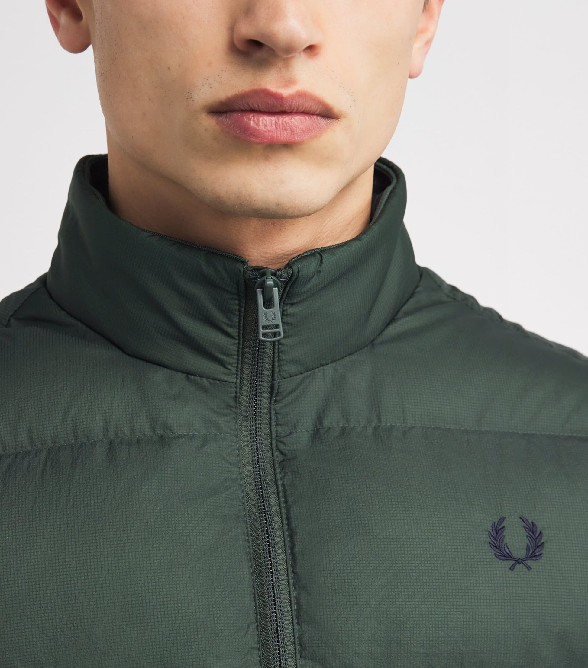 Fred Perry Green Padded Logo GIlet