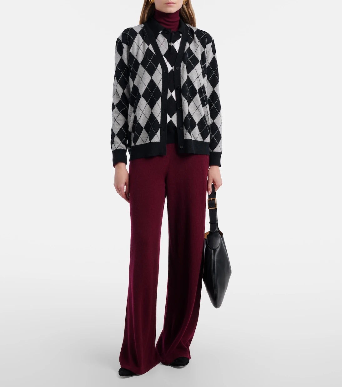 Lisa Yang - Raelyn argyle cashmere cardigan