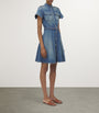 McQueen Blue Stonewashed Denim Mini Dress
