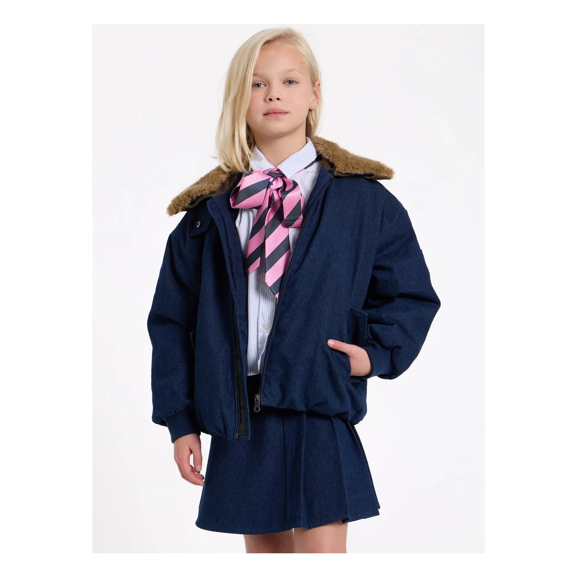 Finger in the nose - Aria Denim Aviator Jacket | Denim brut