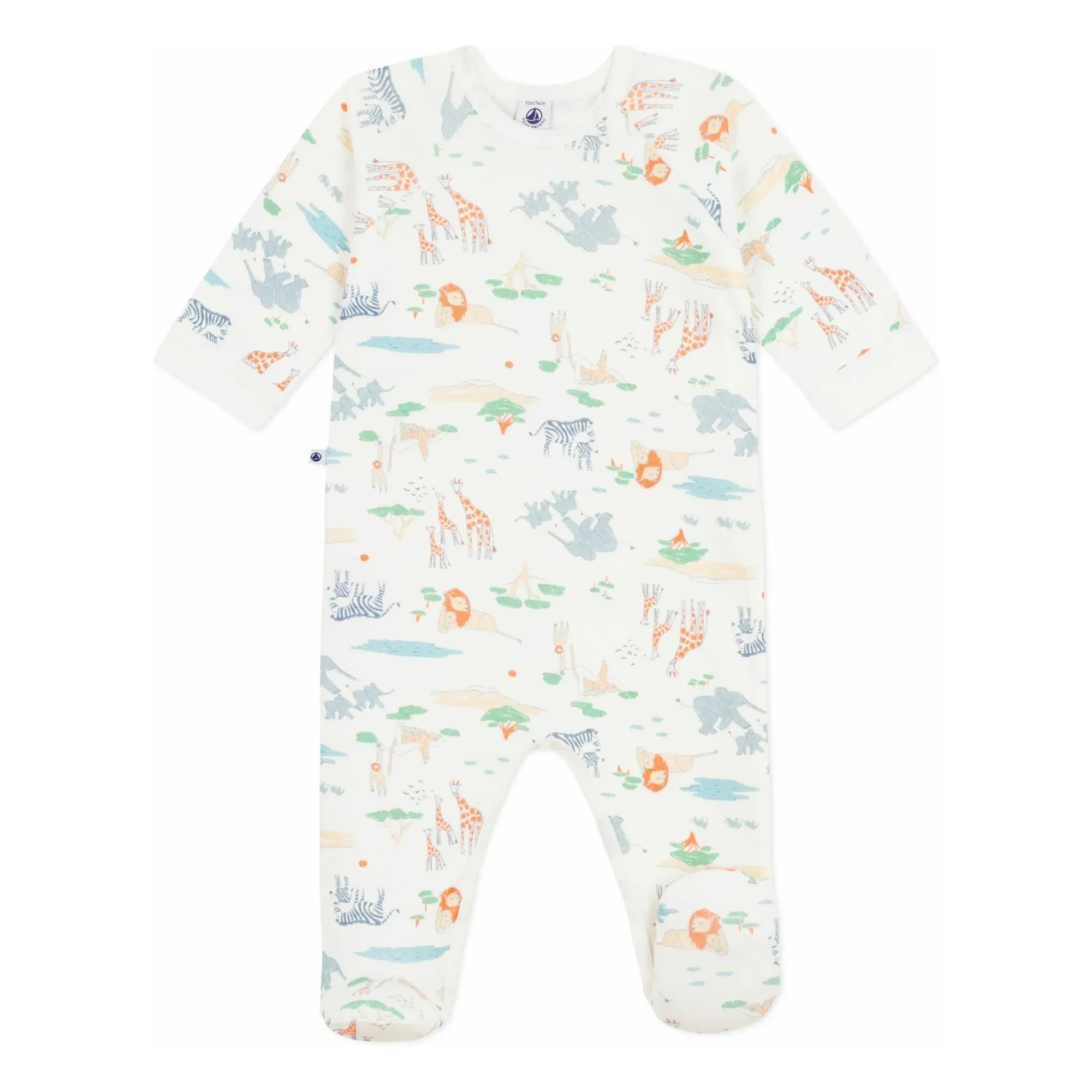 Petit Bateau - Dors Bien Zip Savane pyjamas | White