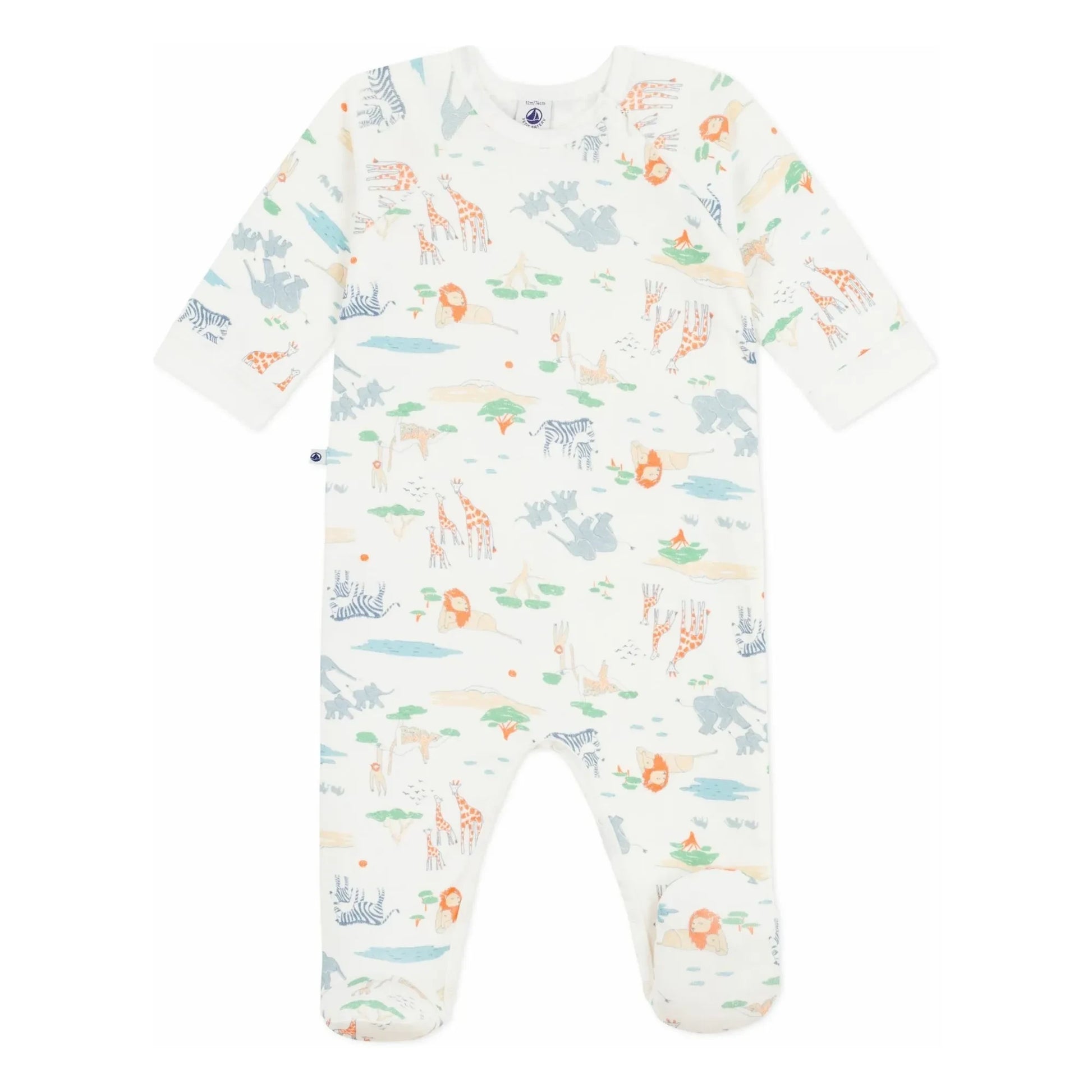 Petit Bateau - Dors Bien Zip Savane pyjamas | White