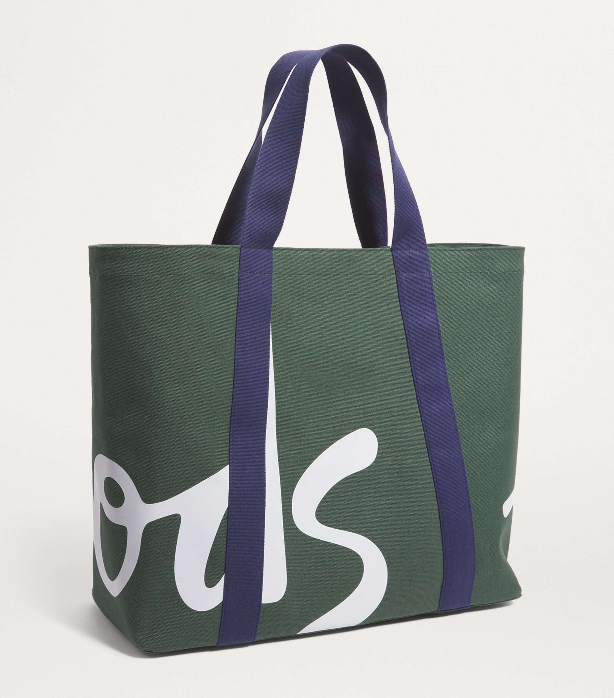 Harrods Green Large Cotton Logo Tote Bag