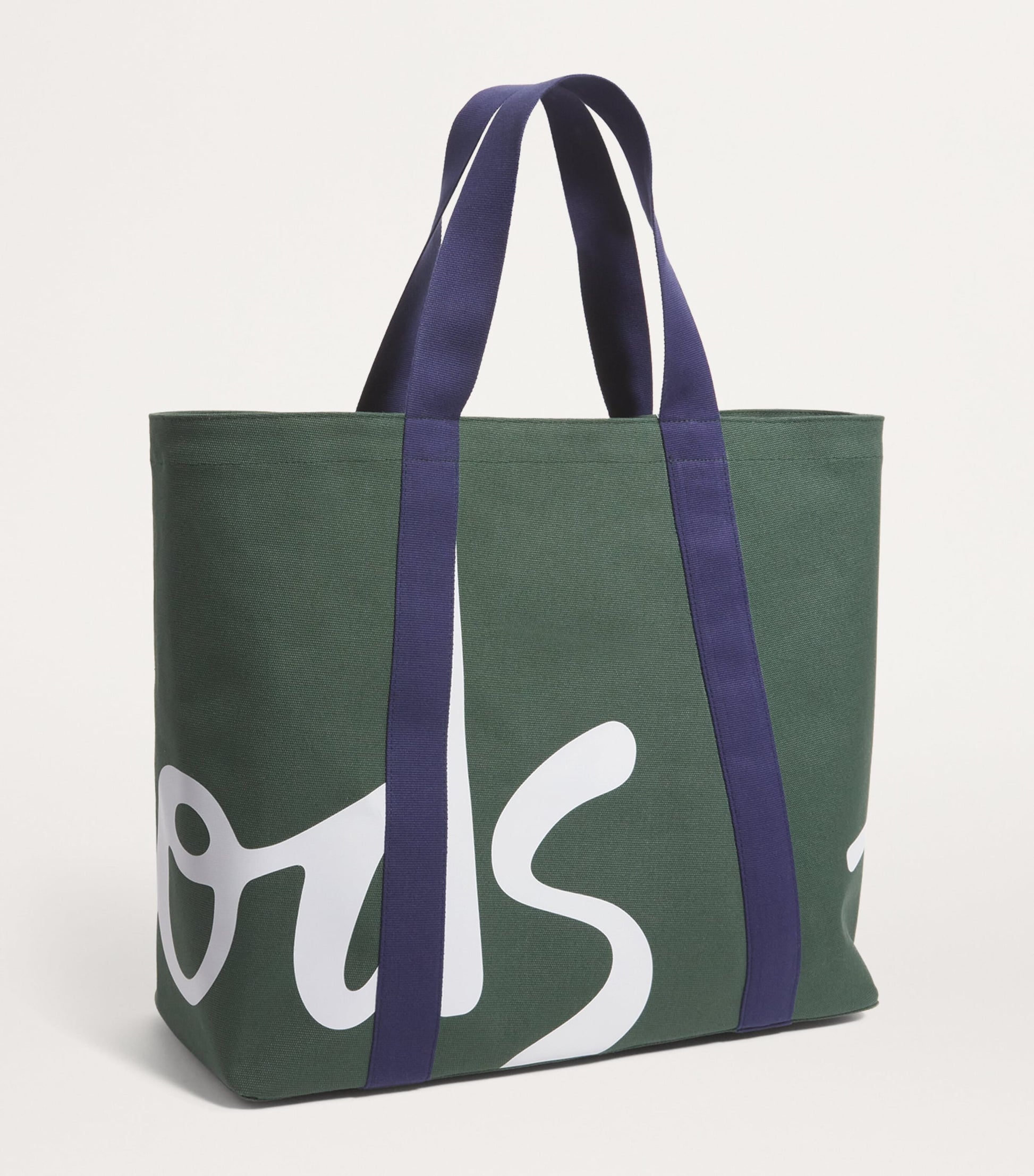 Harrods Green Large Cotton Logo Tote Bag