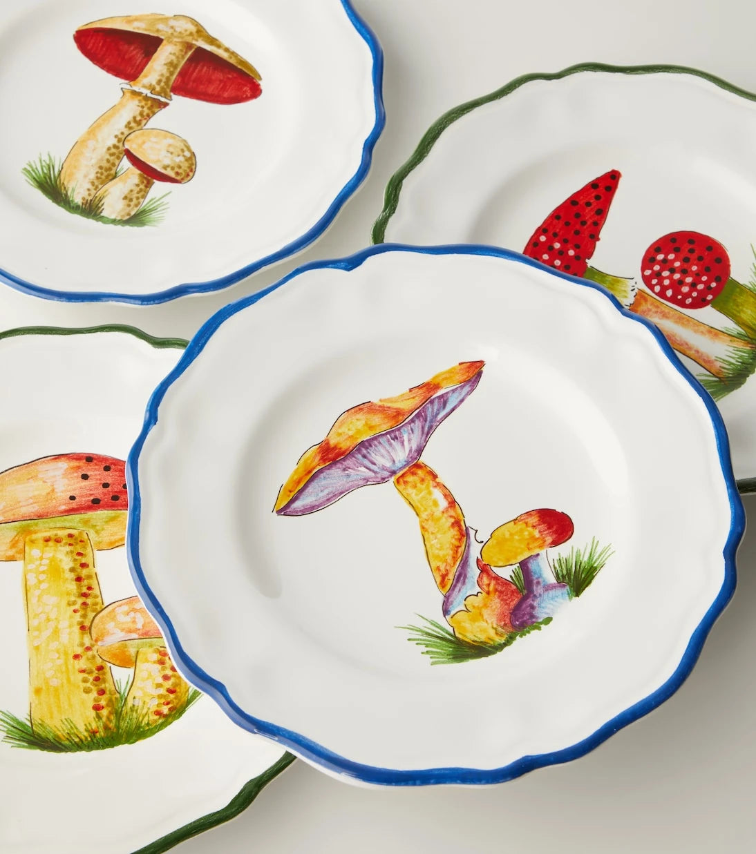 Les-Ottomans - Mushroom set of 4 ceramic side plates