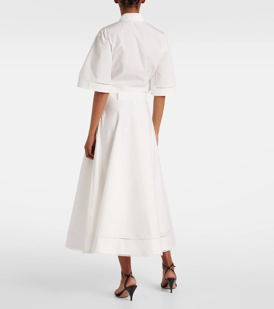 Róhe - Embroidered cotton poplin maxi skirt
