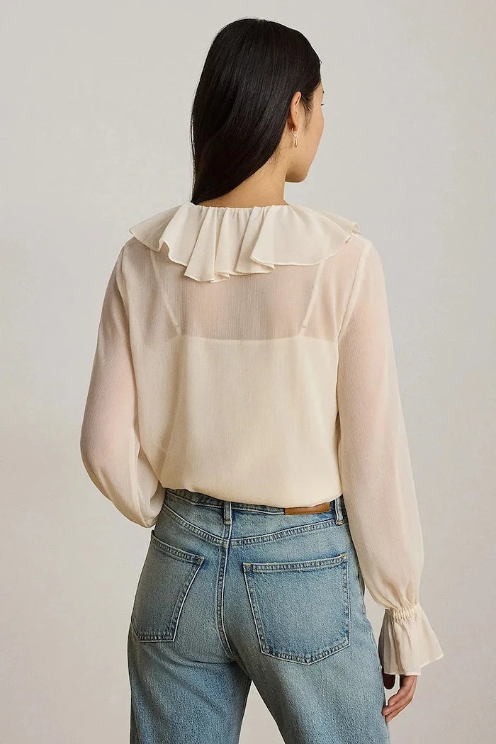 Lauren Ralph Lauren fırfırlı kadın bluzu