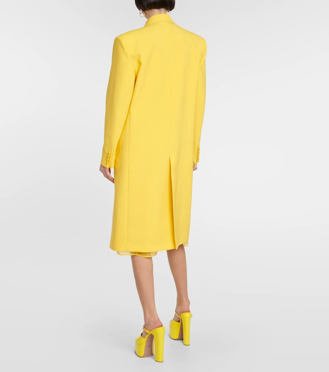 Valentino - Feather-trimmed virgin wool coat