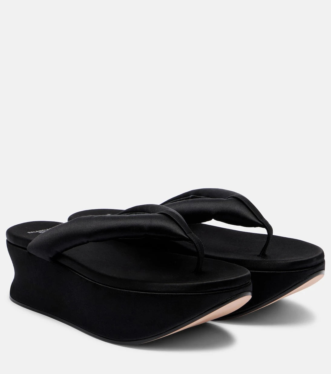 Balenciaga - Gaeta satin wedge thong sandals