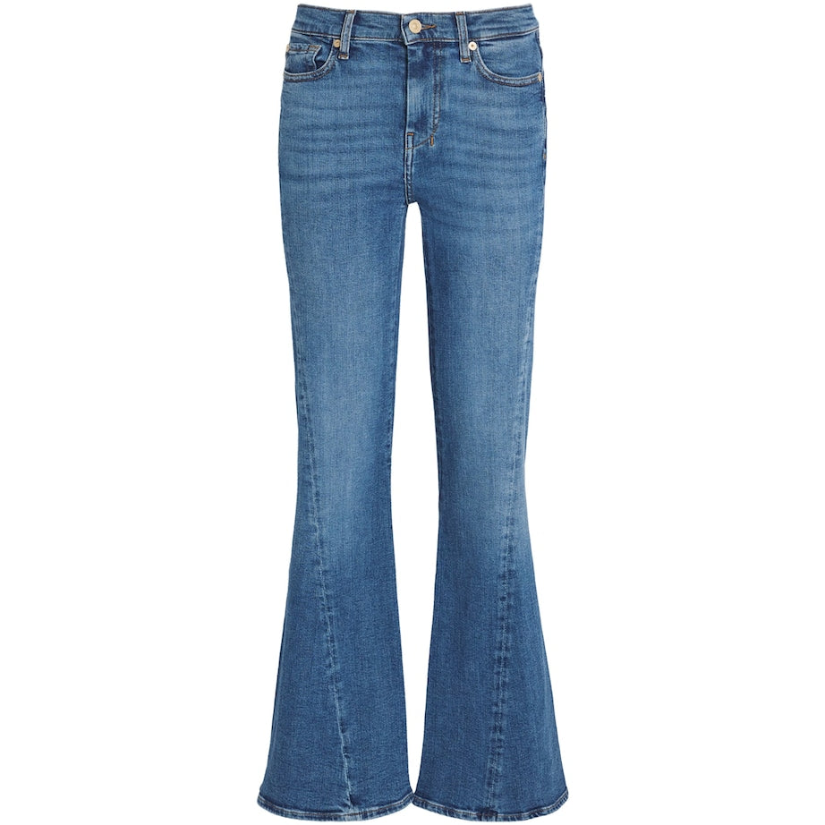7 For All Mankind Blue Dojo Tailorless Flared Jeans
