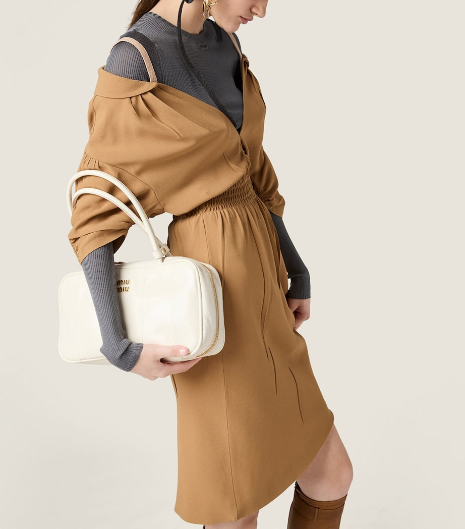 Miu Miu Brown Sablé V-Neck Dress
