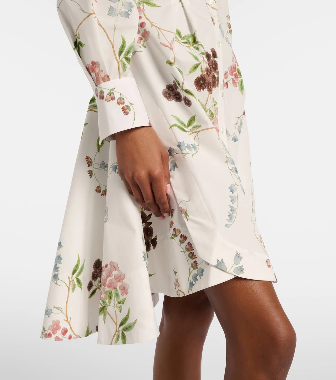 Erdem - Floral cotton poplin shirt dress