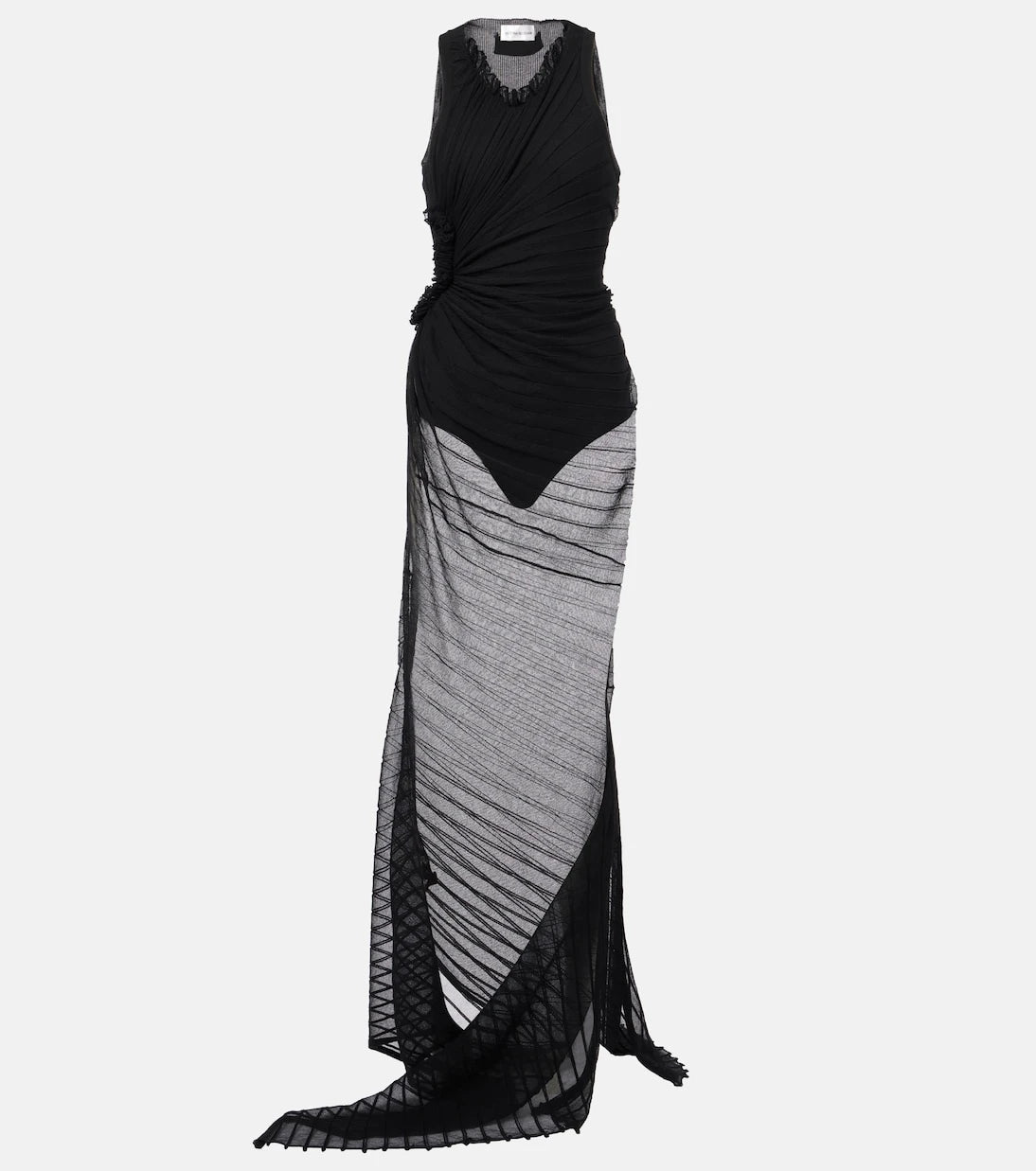 Victoria Beckham - Gathered sheer tulle maxi dress