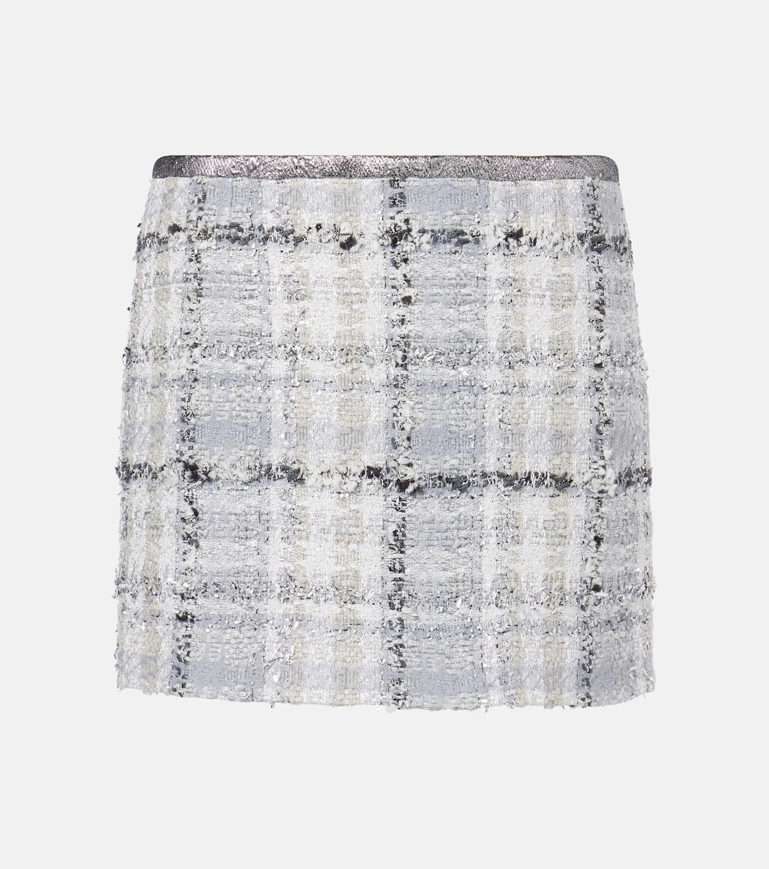 Dolce&Gabbana - Checked low-rise lamé tweed miniskirt