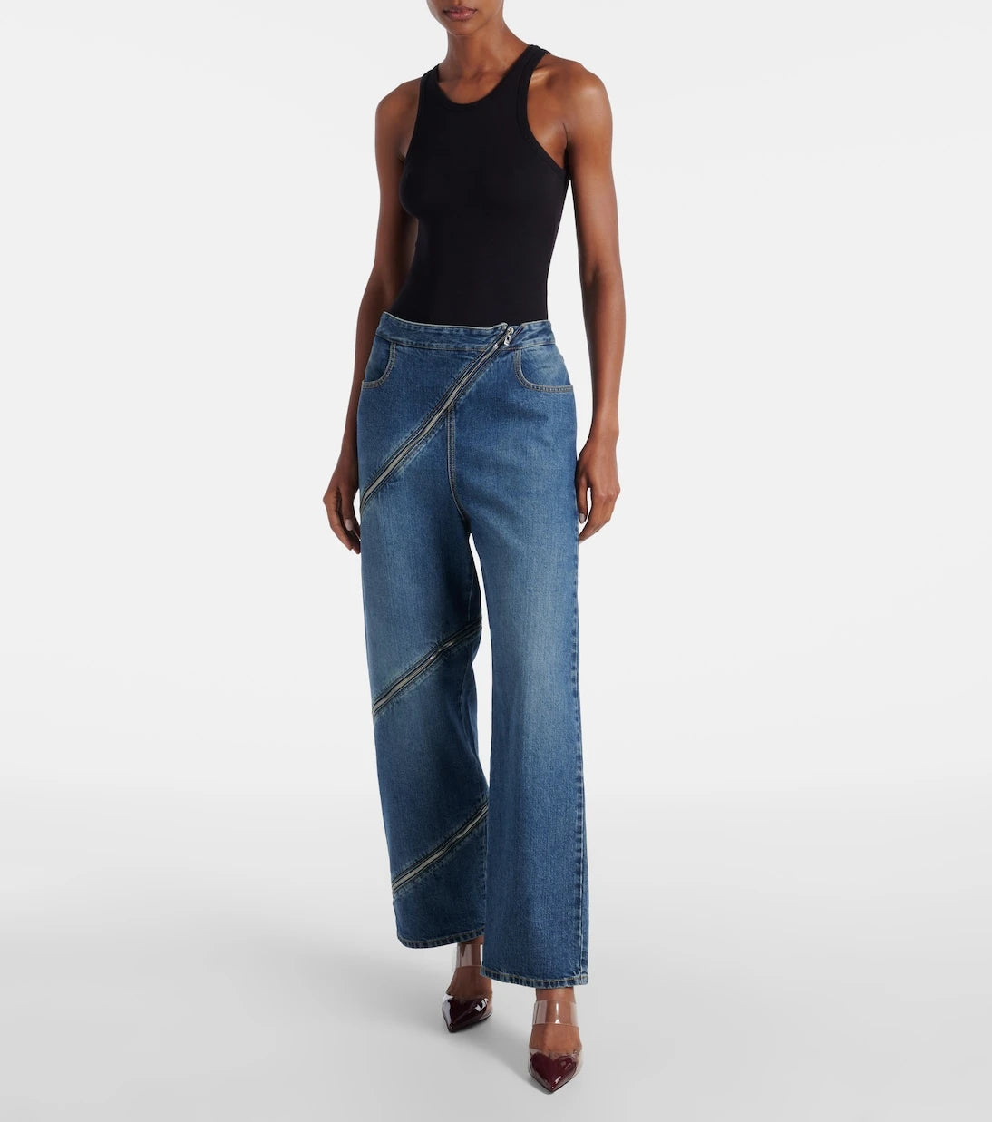 Alaïa - Le Cœur 90 patent leather and PU mules