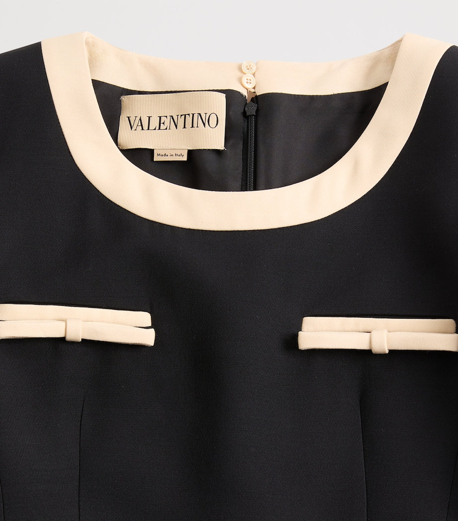 Valentino Black Virgin Wool-Silk Midi Dress