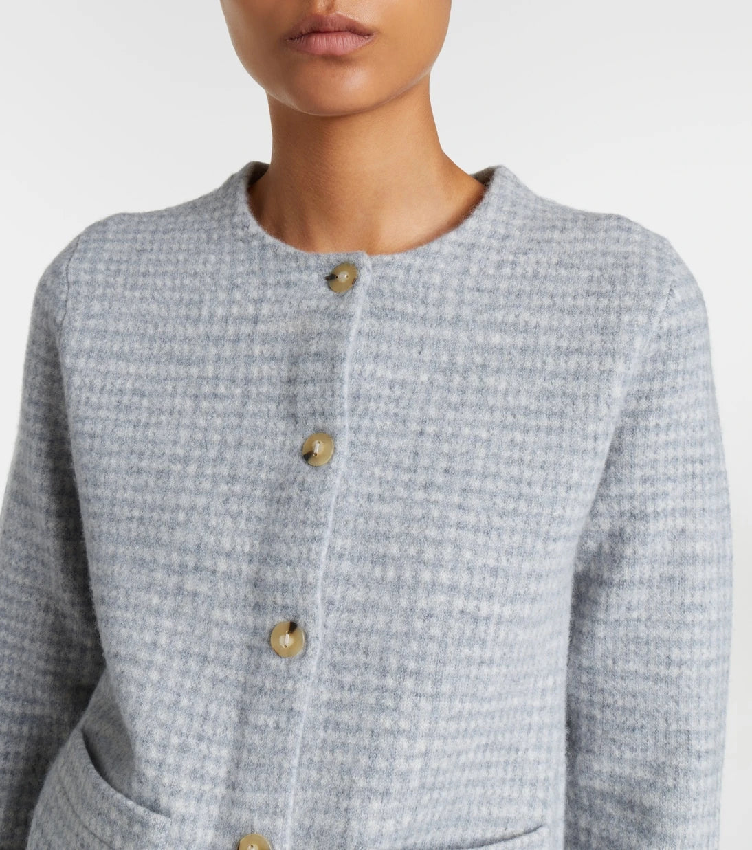Vince - Checked wool and cashmere cardigan