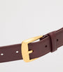 Burgundy Leather Trapezoid Belt