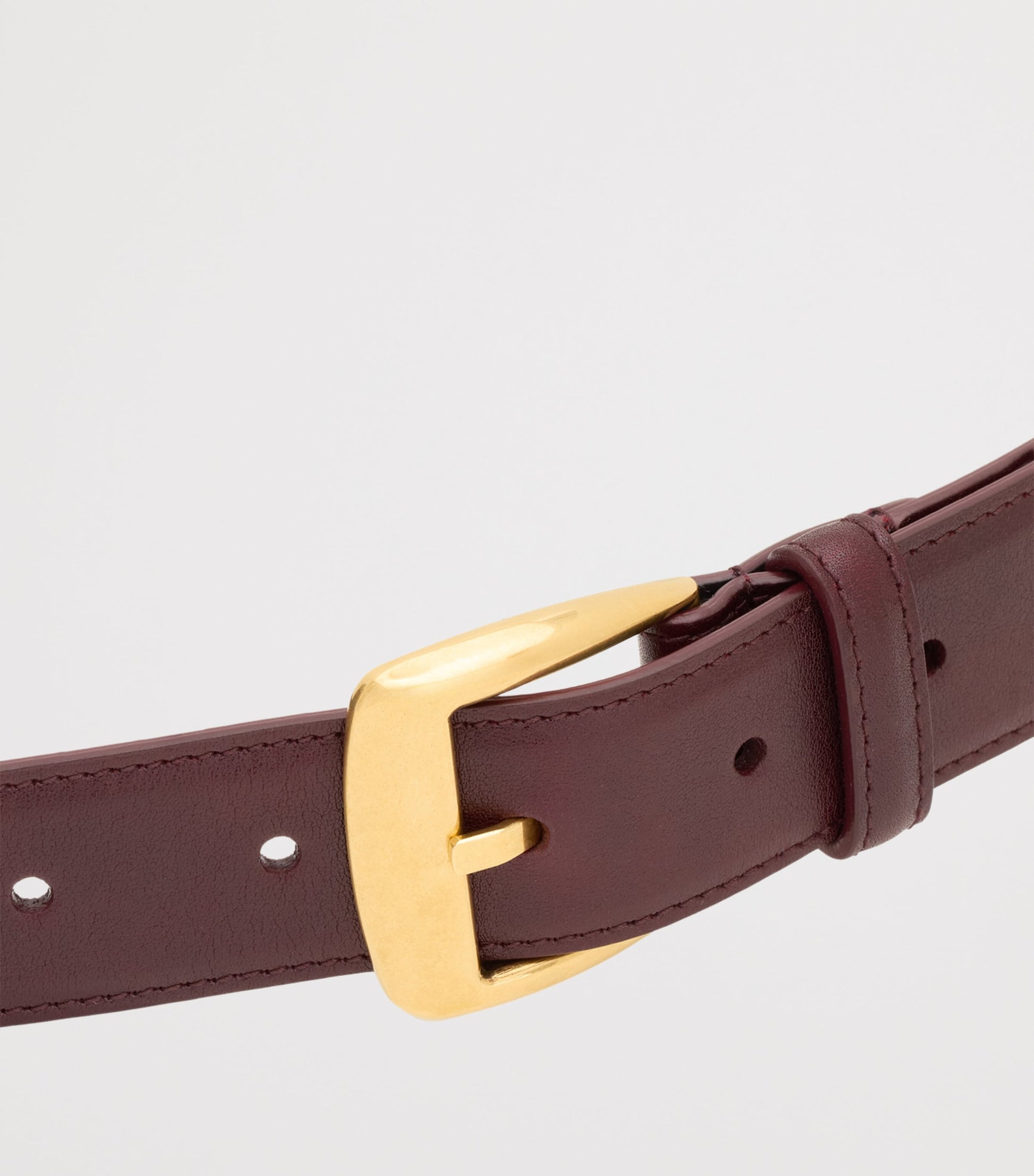 Burgundy Leather Trapezoid Belt