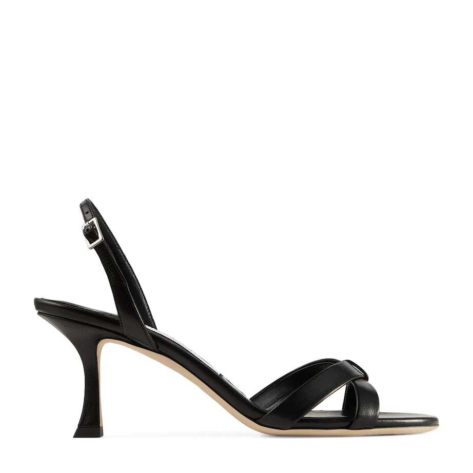 Black Elsy 70 Leather Heeled Sandals