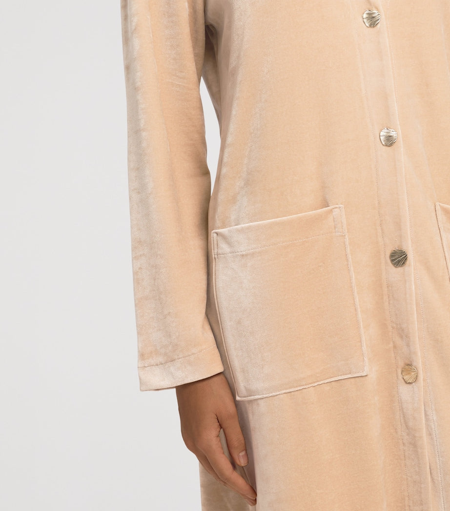 Hanro Beige Velour Favourites Robe