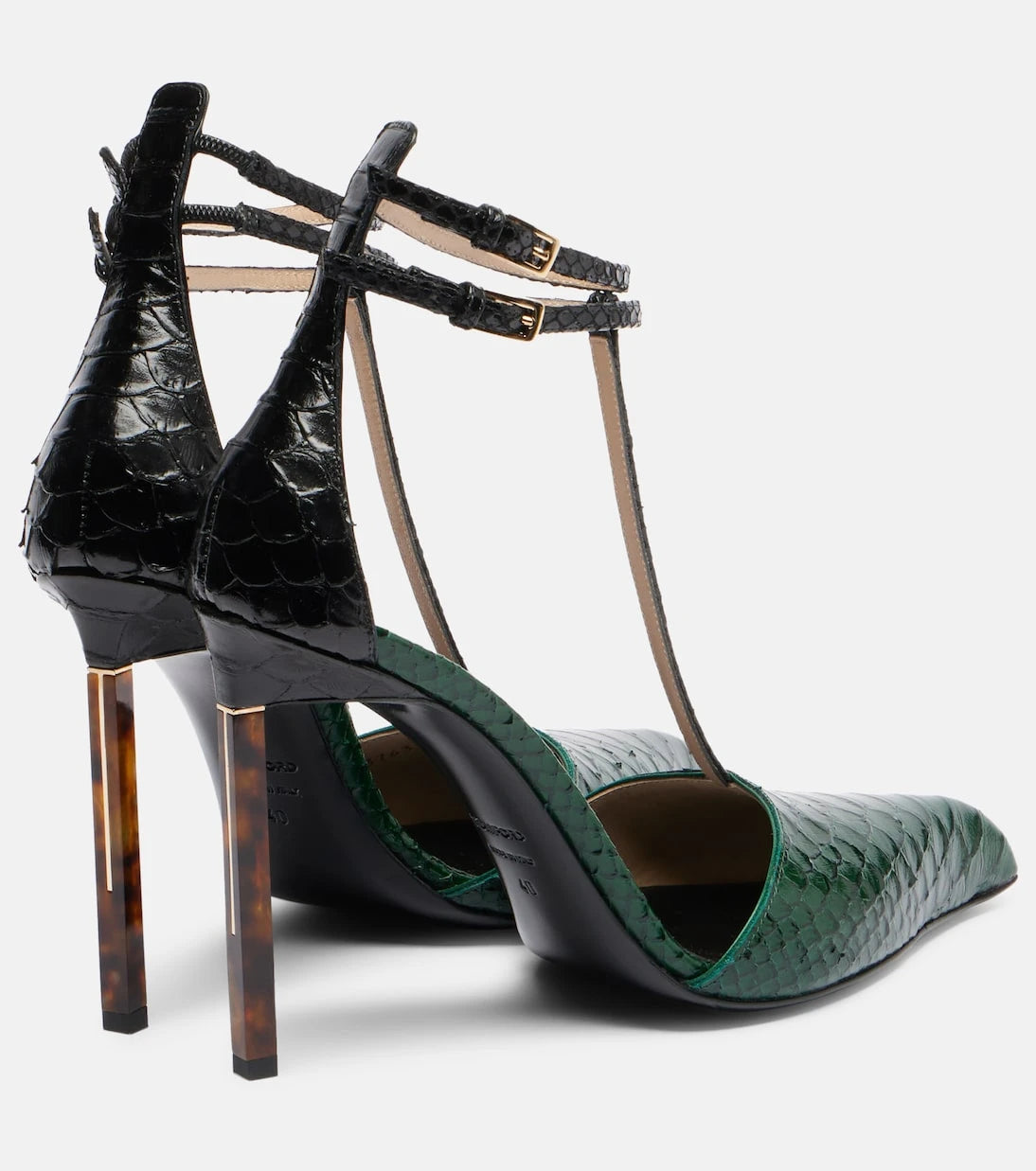 Tom Ford - Snake-effect leather pumps
