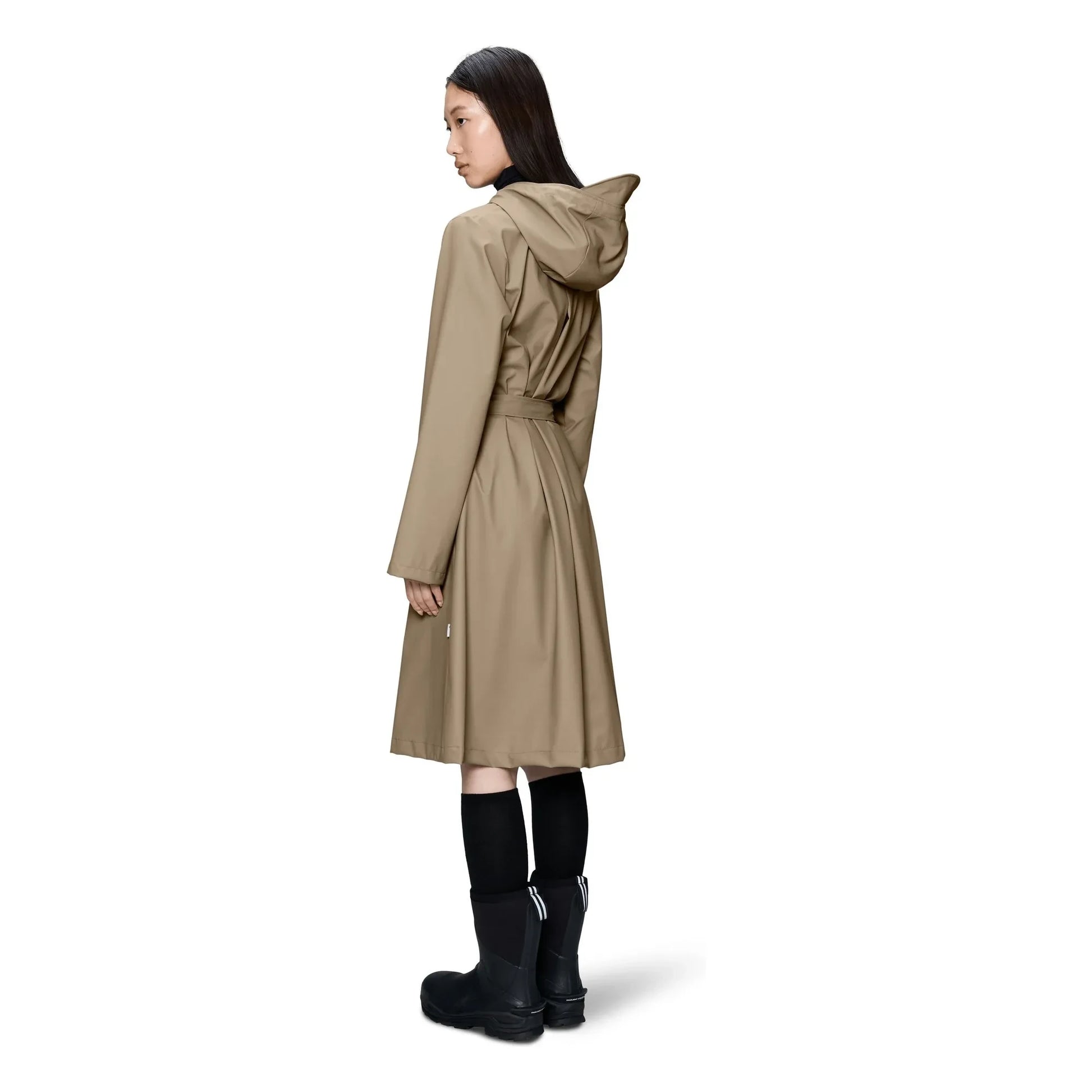Rains - A-Line W3 Long Jacket | Beige