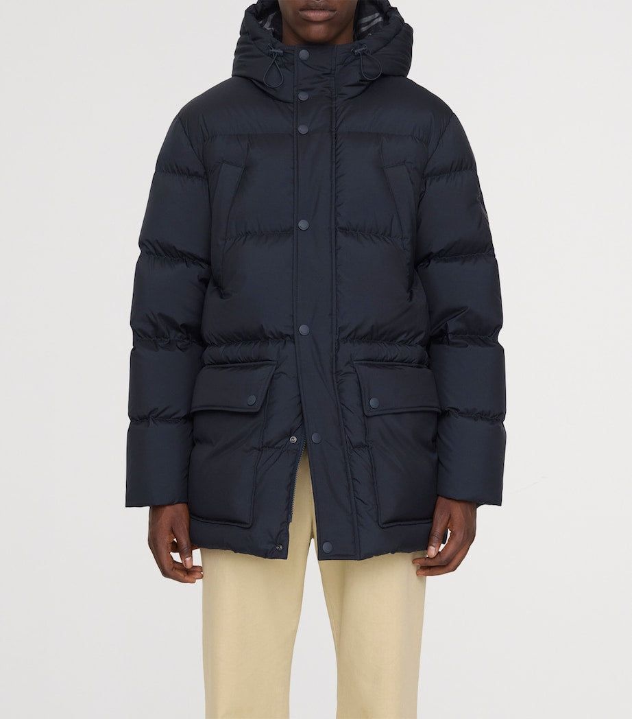 Burberry Navy Hooded Down Puffer Jacket